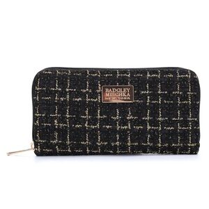 Badgley Mischka The Tara Tweed Black and Gold Wallet